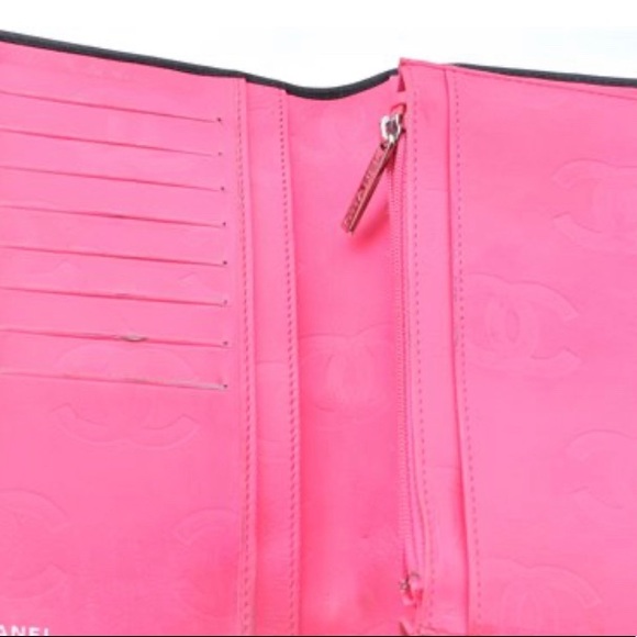 Authentic CHANEL lamb skin cambon line CC logo long wallet crossbody black - Picture 16 of 17